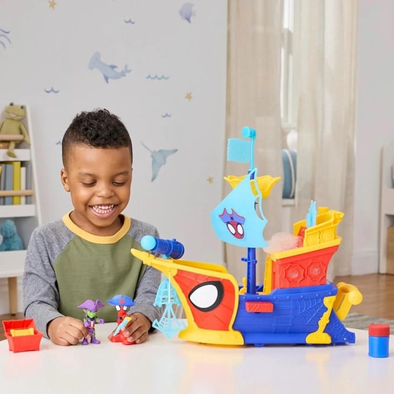 Hasbro Marvel Spidey And His Amazing Friends Waterwebs Καράβι Ahoy Bubble (G0666) image 4