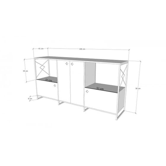Μπουφές 24Mall Masa από Μοριοσανίδα 180x41x90 cm - Ανθρακί/Καφέ image 3