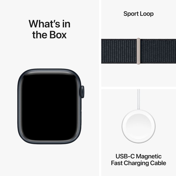 Apple Watch Series 9 Aluminium Midnight GPS 45mm - Midnight Sport Loop image 9