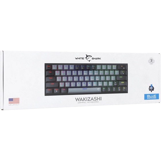 White Shark Wakizashi -2 Ενσύρματο Gaming Πληκτρολόγιο με Blue διακόπτες - Γκρι (US) image 5