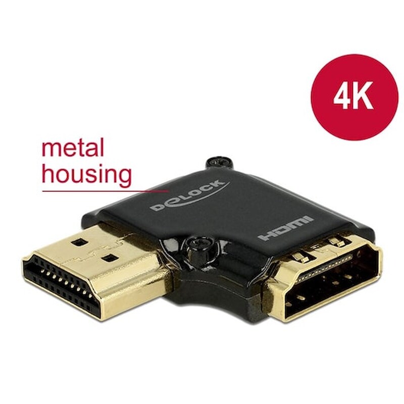 Delock Hdmi Αντάπτορας Hdmi-a Female Σε Male, High Speed, 90°, Left