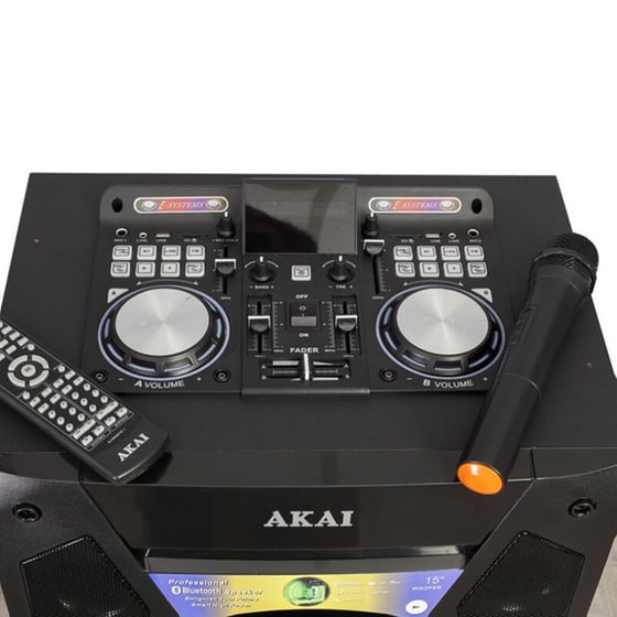 Party Speaker Akai DJ-S5H 400W Karaoke Με Μίκτη και Ασύρματo Μικρόφωνo - Μαύρο image 10