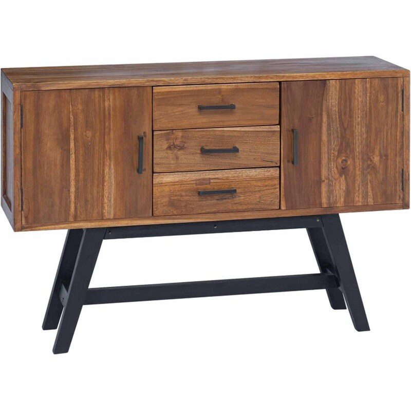 Έπιπλο Τηλεόρασης VidaXL 110 x 30 x 75 cm - Φυσικό Μασίφ Ξύλο Τικ
