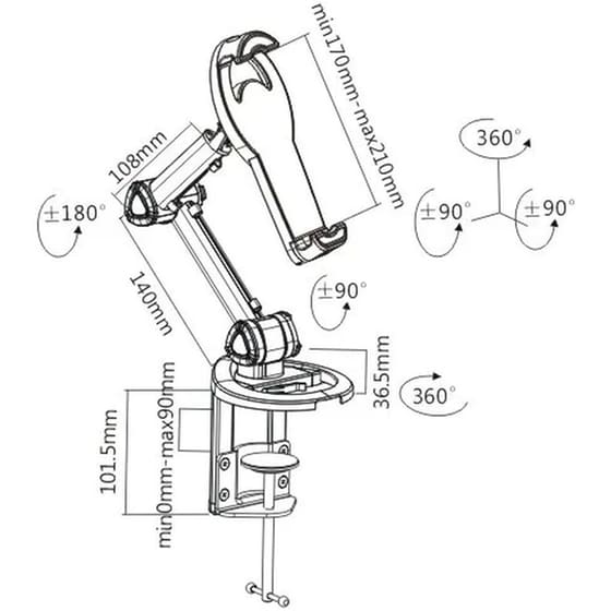 Βάση Στήριξης Tablet Brateck PAD18-02 για Tablet 7-10.4" - Grey image 3
