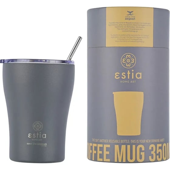 Ποτήρι Θερμός Estia Home Art Save The Aegean Fjord Grey 350 ml image 0