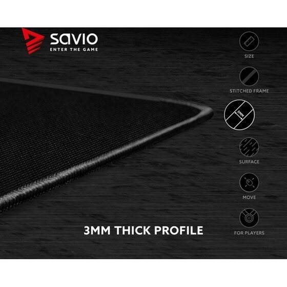 Savio Precision Control Gaming Mouse Pad XL 700 mm - Black image 8