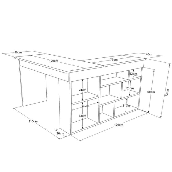 Γραφείο 24Mall Scrivere Atlantic Pine από Μοριοσανίδα 129x120x72 cm - Λευκό image 3