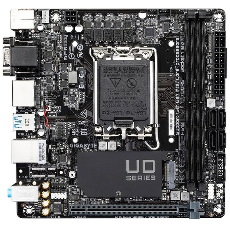 Gigabyte H610I Intel H610 Mini ITX με Socket Intel 1700