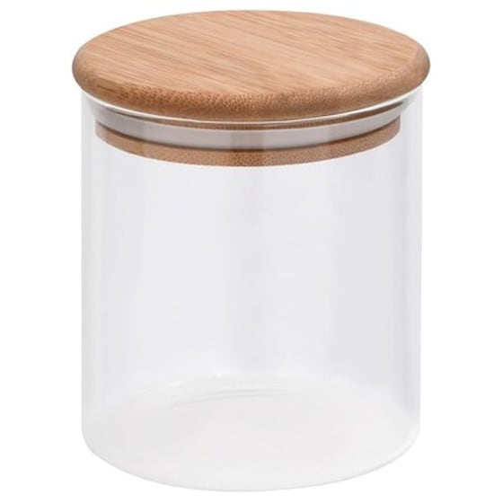 Βάζο Αποθήκευσης Τροφίμων Vidaxl Bamboo 600ml 6 Τμχ - Διάφανο image 3