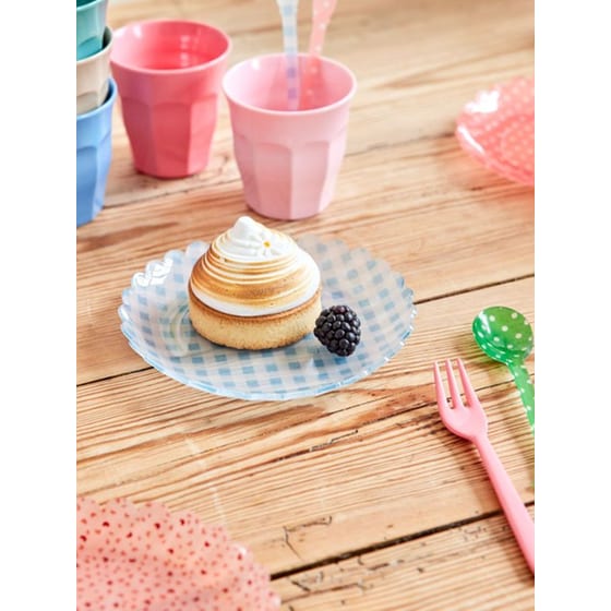 Πιάτο Ακρυλικό Rice 15 cm - Καρό Γαλάζιο image 1