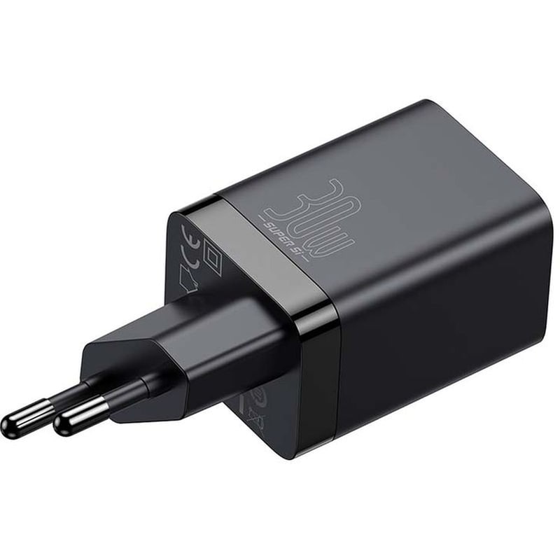 Φορτιστής Πρίζας Baseus CCSUPP‑E01 USB-C,USB-A 30 W - Μαύρο BASEUS