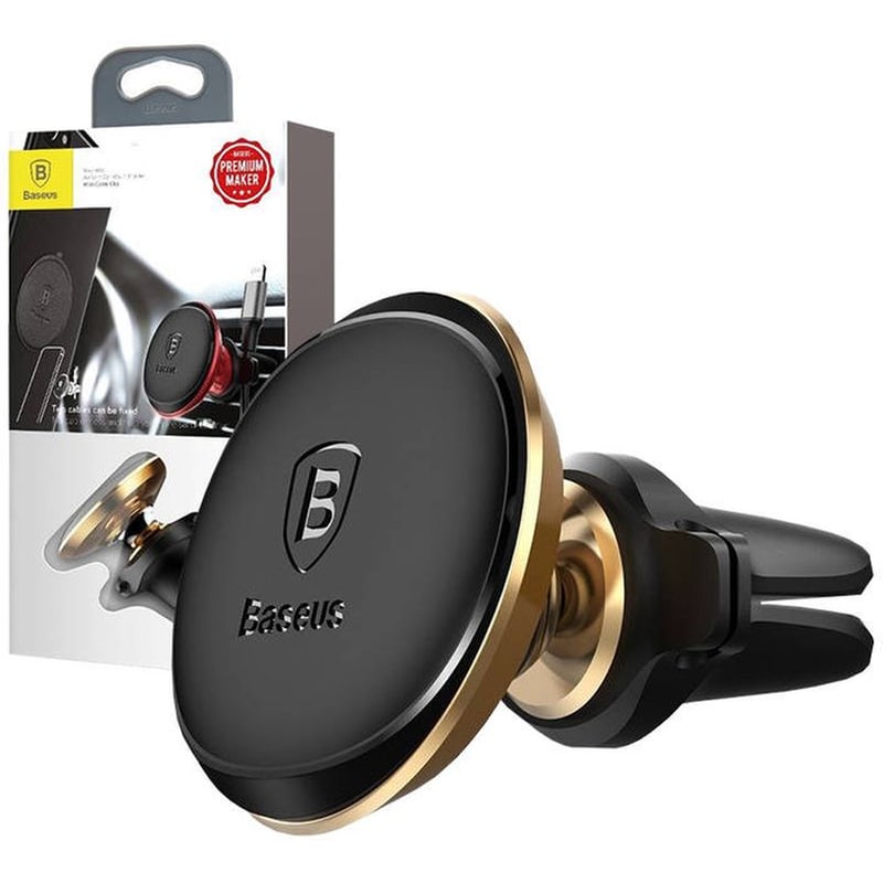 BASEUS Βάση Στήριξης Αυτοκινήτου Baseus Magnetic Air Vent With Cable Clip - Gold