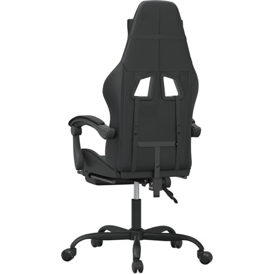 Καρέκλα Gaming VIDAXL 3143838 με Υποπόδιο από Τεχνητό Δέρμα - Μαύρη image 3