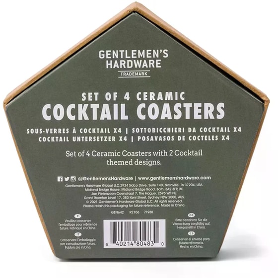 Σουπλά&nbsp;Gentlemen's Hardware Ceramic&nbsp;Cocktail&nbsp;(4 Τεμάχια) image 2