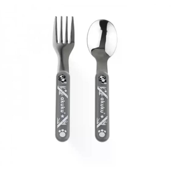 Σετ Κουτάλι + Πιρούνι Akuku Γκρι - 2 Τμχ image 0