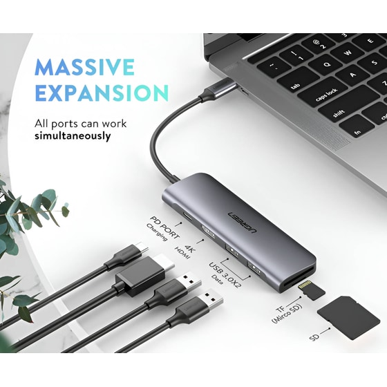 Docking Station Ugreen 70411 CM195 6-Port USB 3.0 συμβατό με USB-C image 2