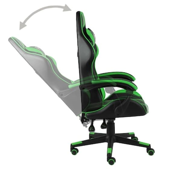 Καρέκλα Gaming Racing VidaXL Συνθετικό Δέρμα - Πράσινη/Μαύρη image 3