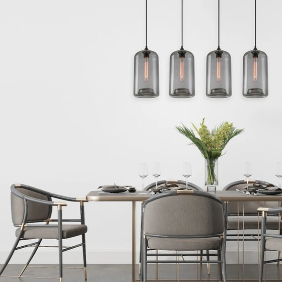 Φωτιστικό Οροφής Πολύφωτο Homelighting Feint 77-8784 Μεταλλικό/Γυάλινο - Μαύρο image 1