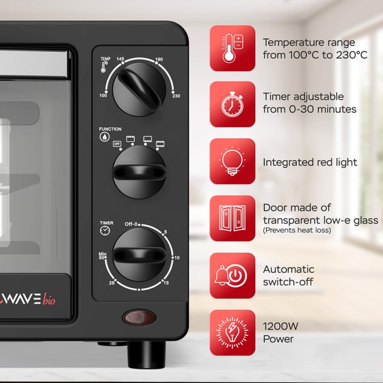 TURBOTRONIC TT-EV14 14 Lt Μαύρο Ηλεκτρικό Φουρνάκι image 13