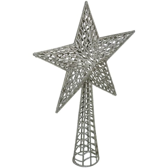 Χριστουγεννιάτικο Στολίδι Spitishop A-s Silver 166014d Πλαστικό 1 Τμχ - Κορυφή Δέντρου image 0