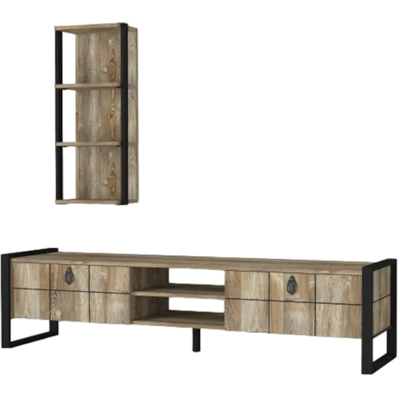 24MALL Έπιπλο Τηλεόρασης 24Mall Firma από Μοριοσανίδα 184.5x34x45 cm - Μπεζ