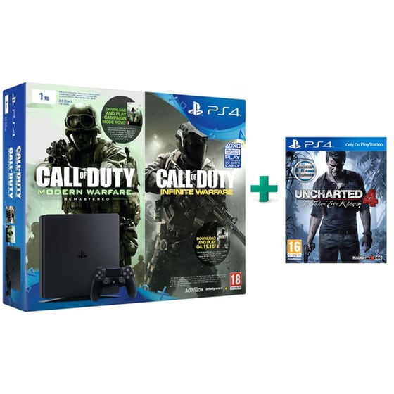 Sony PlayStation 4 - 1TB Slim D Chassis & Call of Duty: Infinite Warfare Legacy Edition & Uncharted 4: Το Τέλος Ενός Κλέφτη image 0