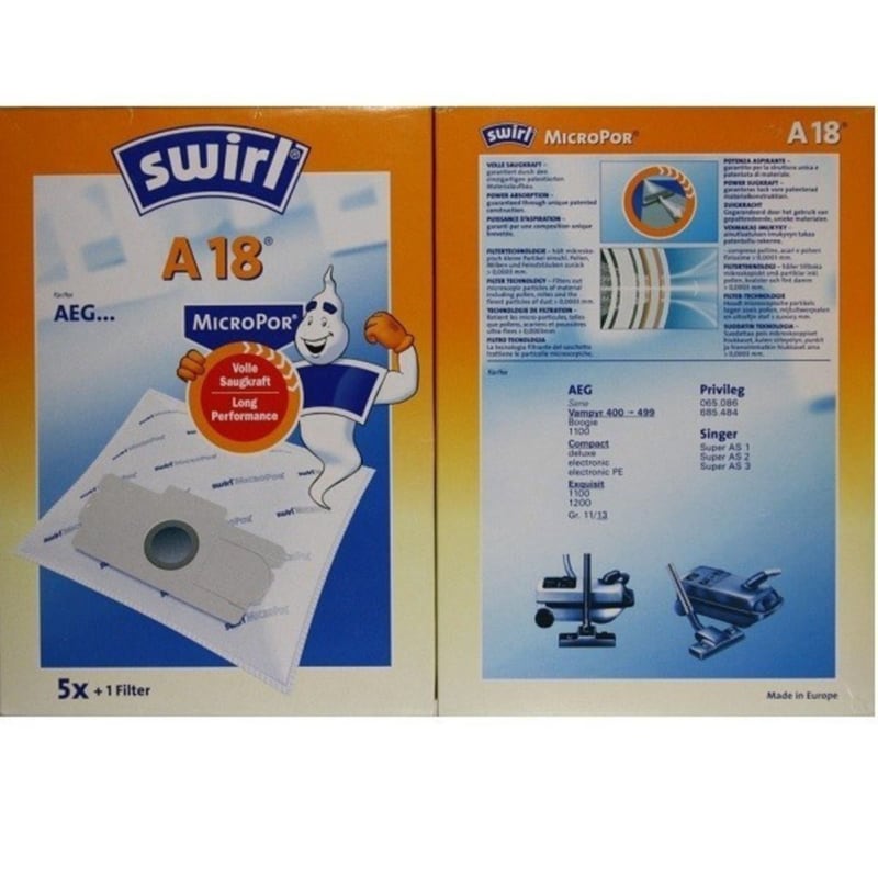 SWIRL SWIRL A18 5 Τμχ Σακούλες Ηλεκτρικής Σκούπας
