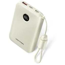 Powerbank Vention FKAN0-C-TY με ενσωματωμένο καλώδιο USB-C 10.000mAh 22.5W - Beige