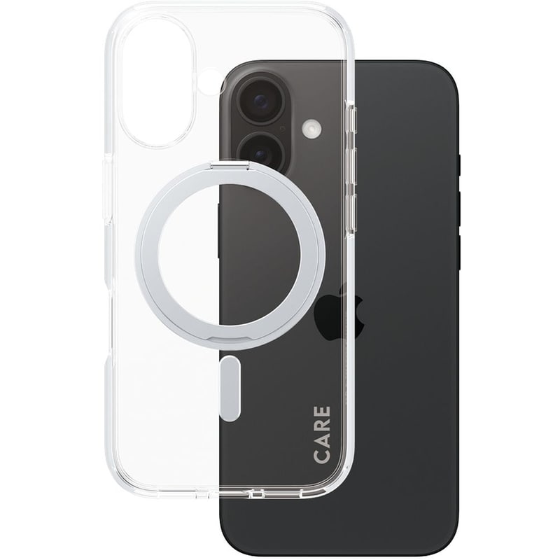 PANZERGLASS Θήκη Apple iPhone 16 - PanzerGlass MagSafe Kickstand Case - Transparent with Black Stand