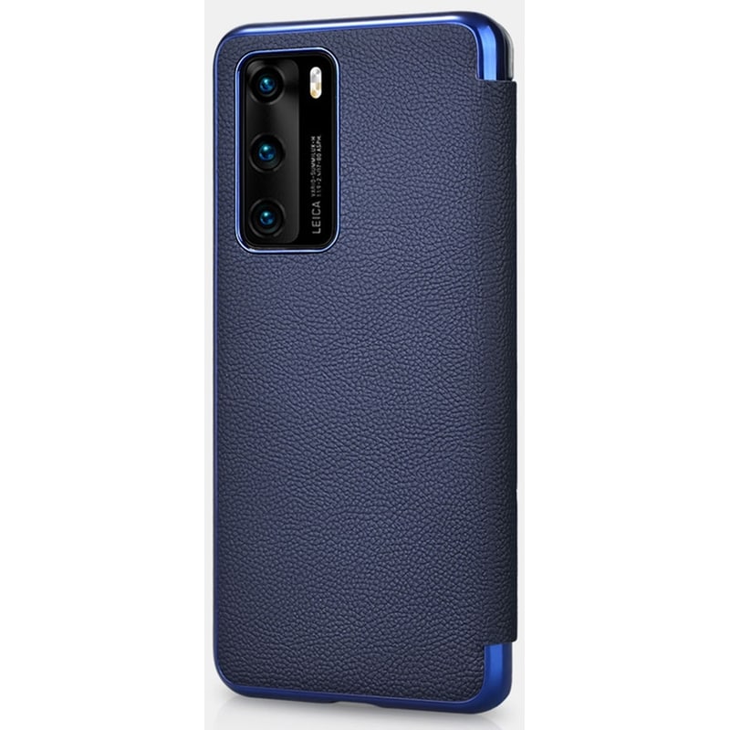 ICARER Θήκη Huawei P40 - Icarer Smart Flip Grained Series - Blue
