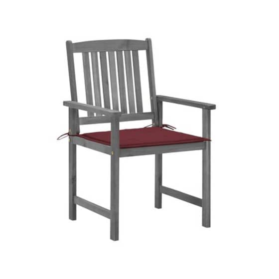 Σετ Καρέκλες κήπου VIidaXL Ξύλινες 4 τμχ- Γκρι/Μπορντό image 0