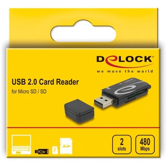 Card reader Delock 91602 USB 2.0 με 2 θύρες - Μαύρο image 2