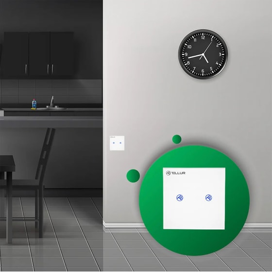 Έξυπνος Διακόπτης Tellur με Wi-Fi, SS2N 1800W - Λευκό image 2