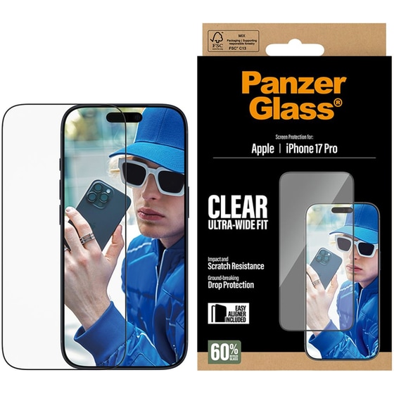 Προστατευτικό οθόνης Apple iPhone 17 Pro - PanzerGlass Clear Ultra-Wide Fit Screen Protection image 3