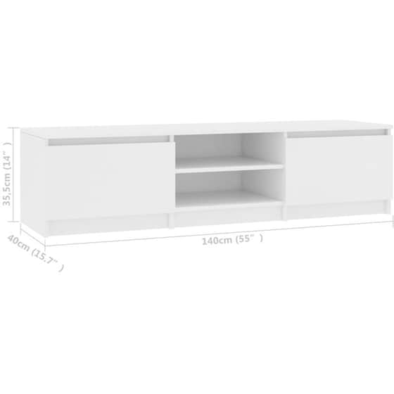 Έπιπλο Τηλεόρασης VidaXL από Μοριοσανίδα 140x40x35.5cm - Λευκό image 7