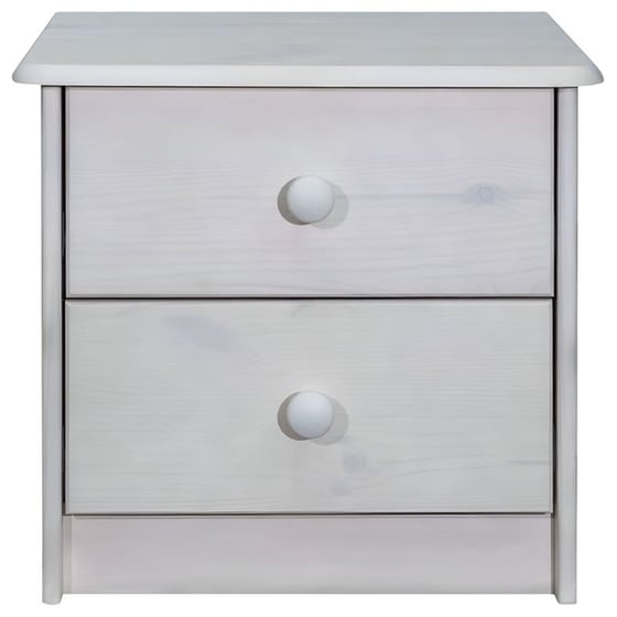 Κομοδίνο Vidaxl Από Μασίφ Ξύλο Πεύκου 43x34x40 cm - Λευκό image 2