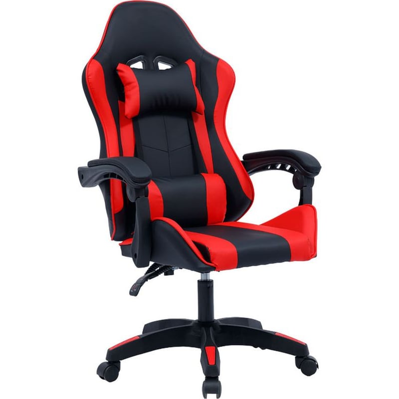 PAKOWORLD Καρέκλα Γραφείου Gaming William Pakoworld Pu Μαύρο-κόκκινο – 275-000012