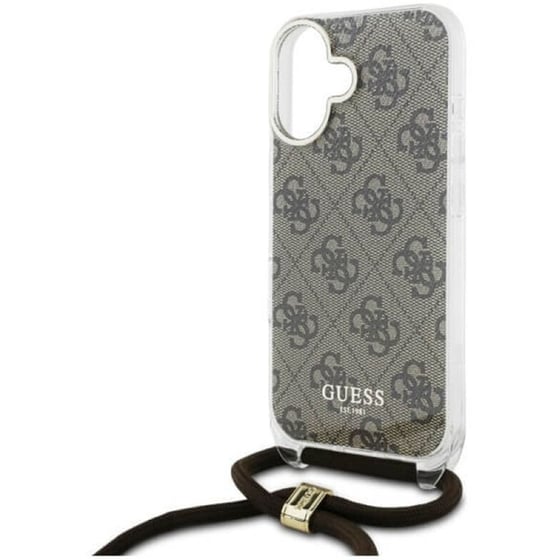 Θήκη Apple iPhone 16 Guess Crossbody Cord 4G  - Καφέ image 1
