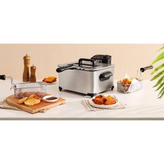 ROYALTY LINE RL-DF-4902 με Καπάκι 2000 W 4.5 L Ασημί Φριτέζα Λαδιού image 7