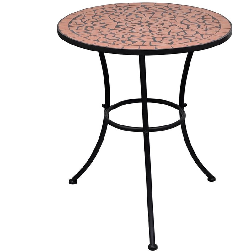 Τραπέζι Εξωτερικού Χώρου Bistro VidaXL από Σίδηρο φ60x70 cm - Τερακότα/Μαύρο