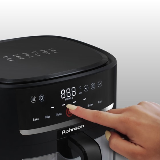 ROHNSON R-2804 με Αποσπώμενο Κάδο 1500 W 6 L Μαύρο Φριτέζα Αέρος image 2