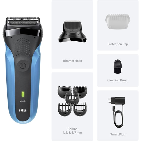 BRAUN 310BT/BLU Ξυριστική Μηχανή Επαναφορτιζόμενη Μαύρο -Μπλε image 11
