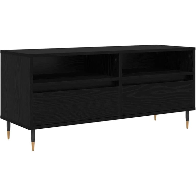 Έπιπλο Τηλεόρασης VidaXL με Συρτάρι 100 x 34,5 x 44,5 cm - Μαύρη Οξιά