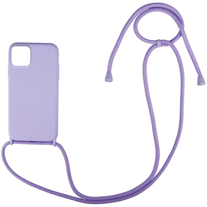 Θήκη Apple iPhone 11 Pro Max - My Colors CarryHang Θήκη Σιλικόνης με Κορδόνι - Λιλά