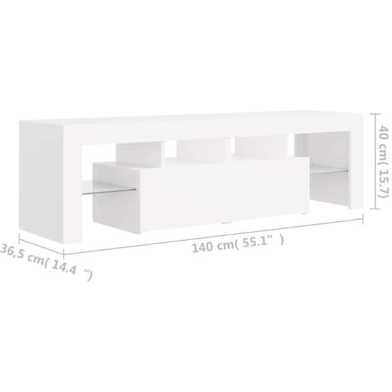 Έπιπλο Τηλεόρασης VidaXL Επεξεργασμένο Ξύλο 140x35x40cm - Λευκό image 10
