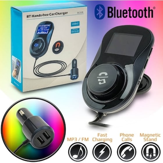 Ασύρματο Bluetooth Handsfree Mp3 Player Aυτοκινήτου 5v 3.0a Usb Lcd Bc30bq (κωδ.: 10809) image 0