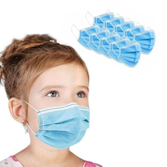 Παιδικές Μάσκες Προστασίας 3ply 10 Τμχ - Γαλάζιες image 1