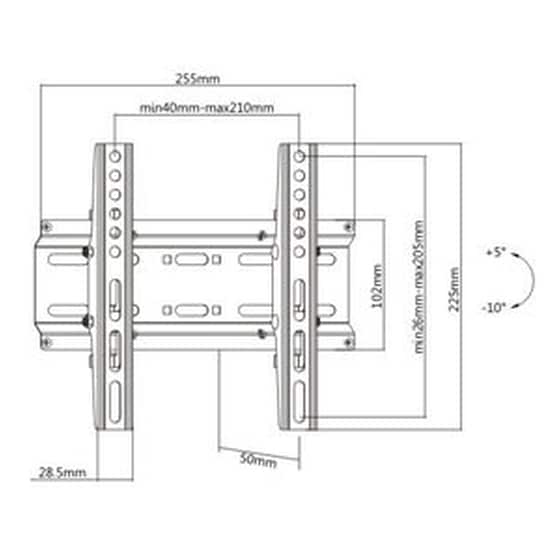Brateck Επιτοίχια Βαση Kl25-22t, Για Οθόνη 23"-42", Έως 35kg image 2