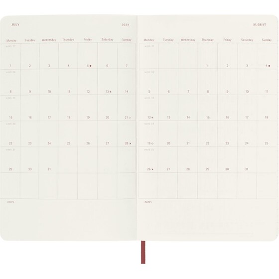 Ημερολόγιο Moleskine 2023-2024 18Μ Εβδομαδιαίο Large Scarlet Red Soft image 3