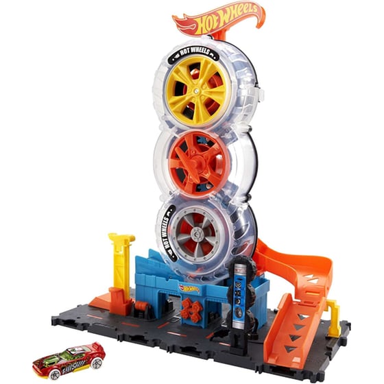 Παιχνιδολαμπάδα Mattel Hot Wheels Super Twist Tire Shop - Συνεργείο Ελαστικών (HDP02) image 1